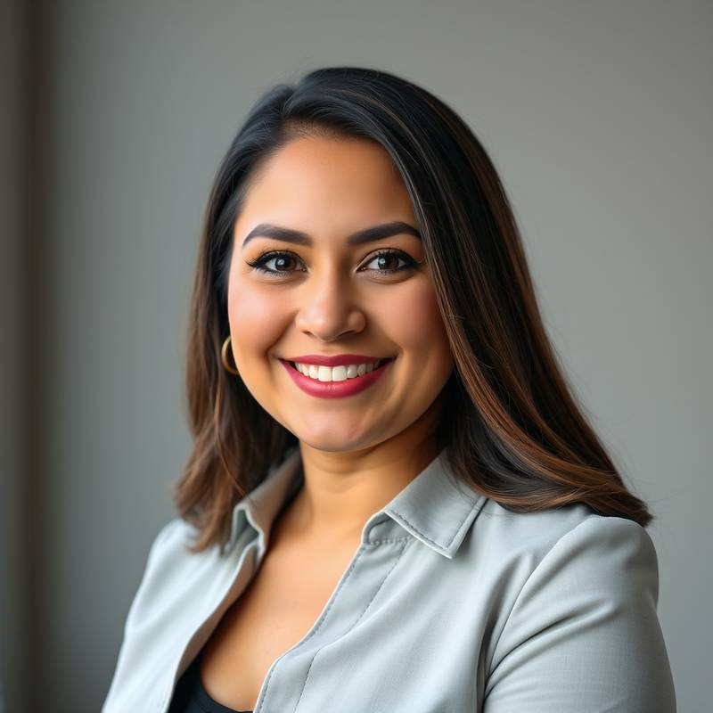 Portrait of Olivia Reyes, the Head of Marketing at Apex Digital Solutions, looking professional and approachable.