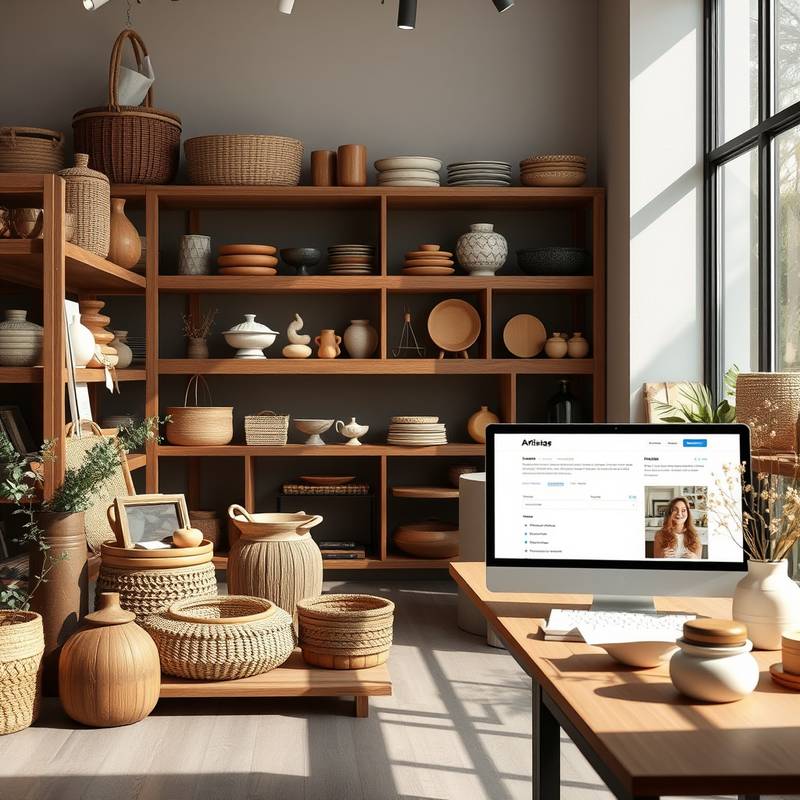 Screenshot of the 'Artisan Goods' online store, displaying handcrafted products with detailed descriptions and a secure checkout process.